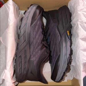 Hoka Men's Black and Dark Gray Trail Running Shoes